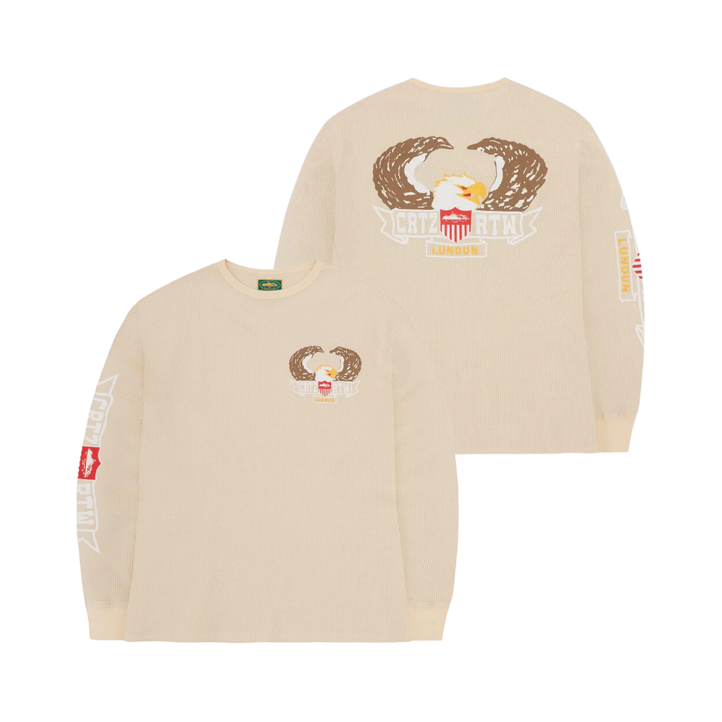 Dipset Eagle Waffle Longsleeve - Beige - StraightFromThe.UK