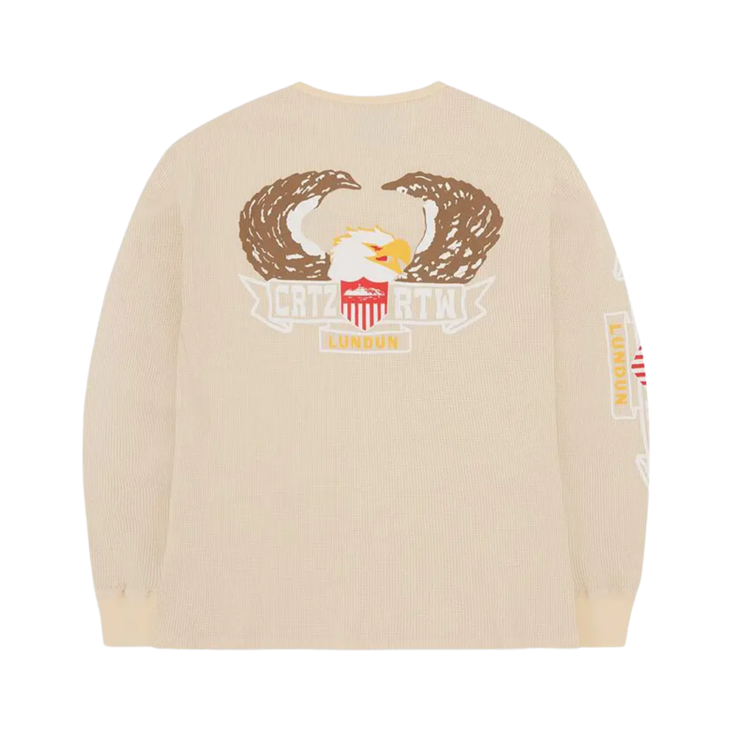 Dipset Eagle Waffle Longsleeve - Beige - StraightFromThe.UK