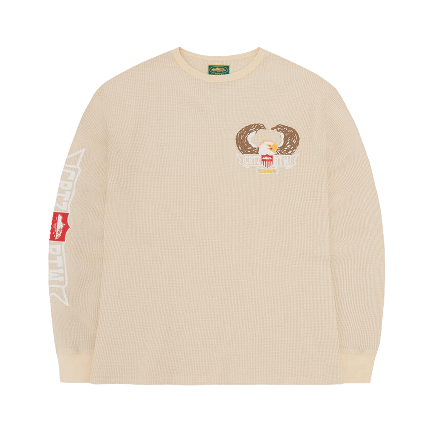 Dipset Eagle Waffle Longsleeve - Beige - StraightFromThe.UK