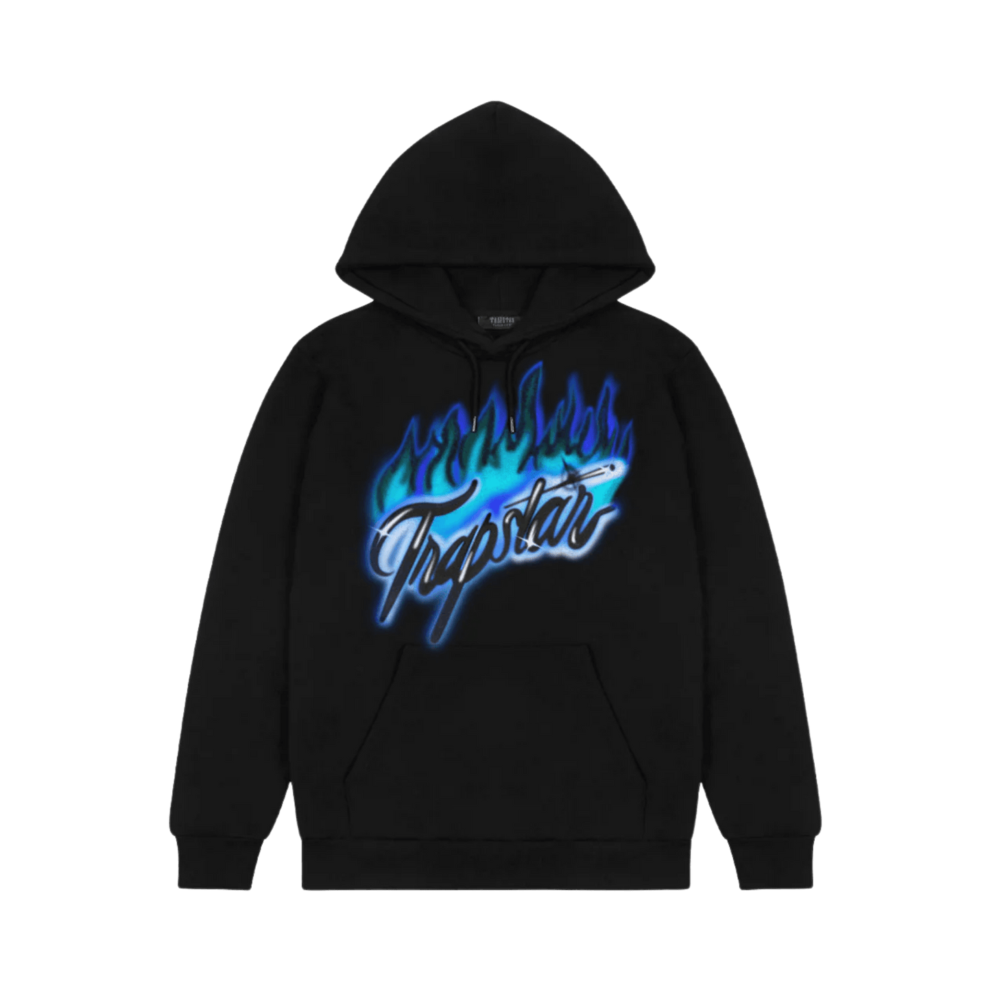 Flame Print Hoodie - Black/Purple - StraightFromThe.UK