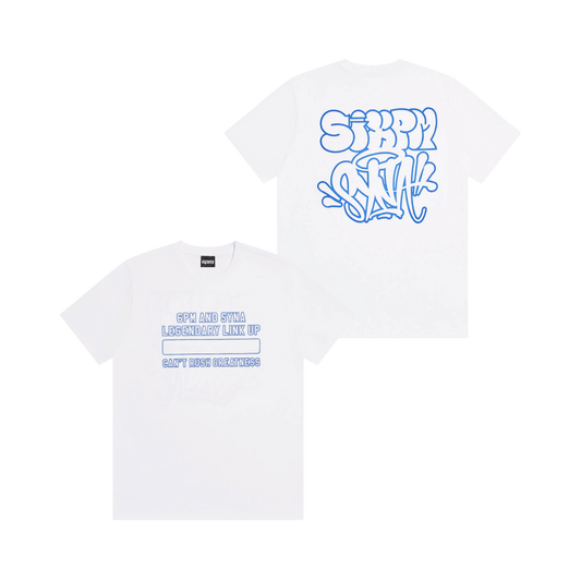 Link Up Tee - White/Blue