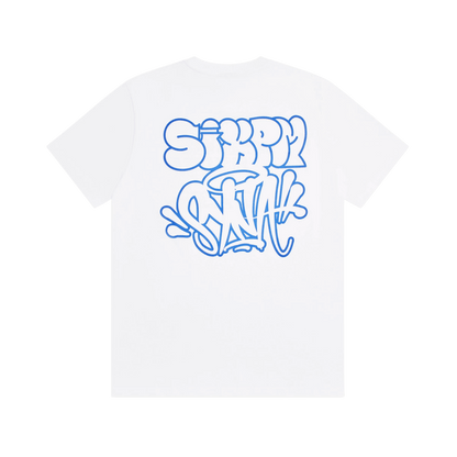 Link Up Tee - White/Blue