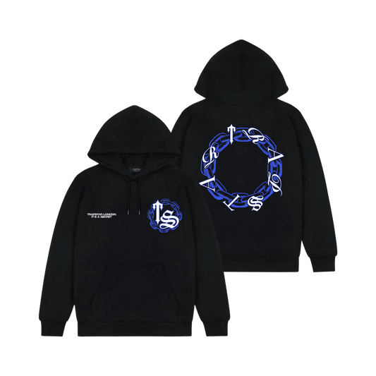 Chain Script Hoodie - Black/Ice - StraightFromThe.UK