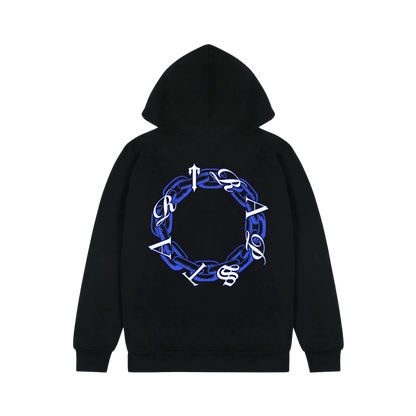 Chain Script Hoodie - Black/Ice - StraightFromThe.UK
