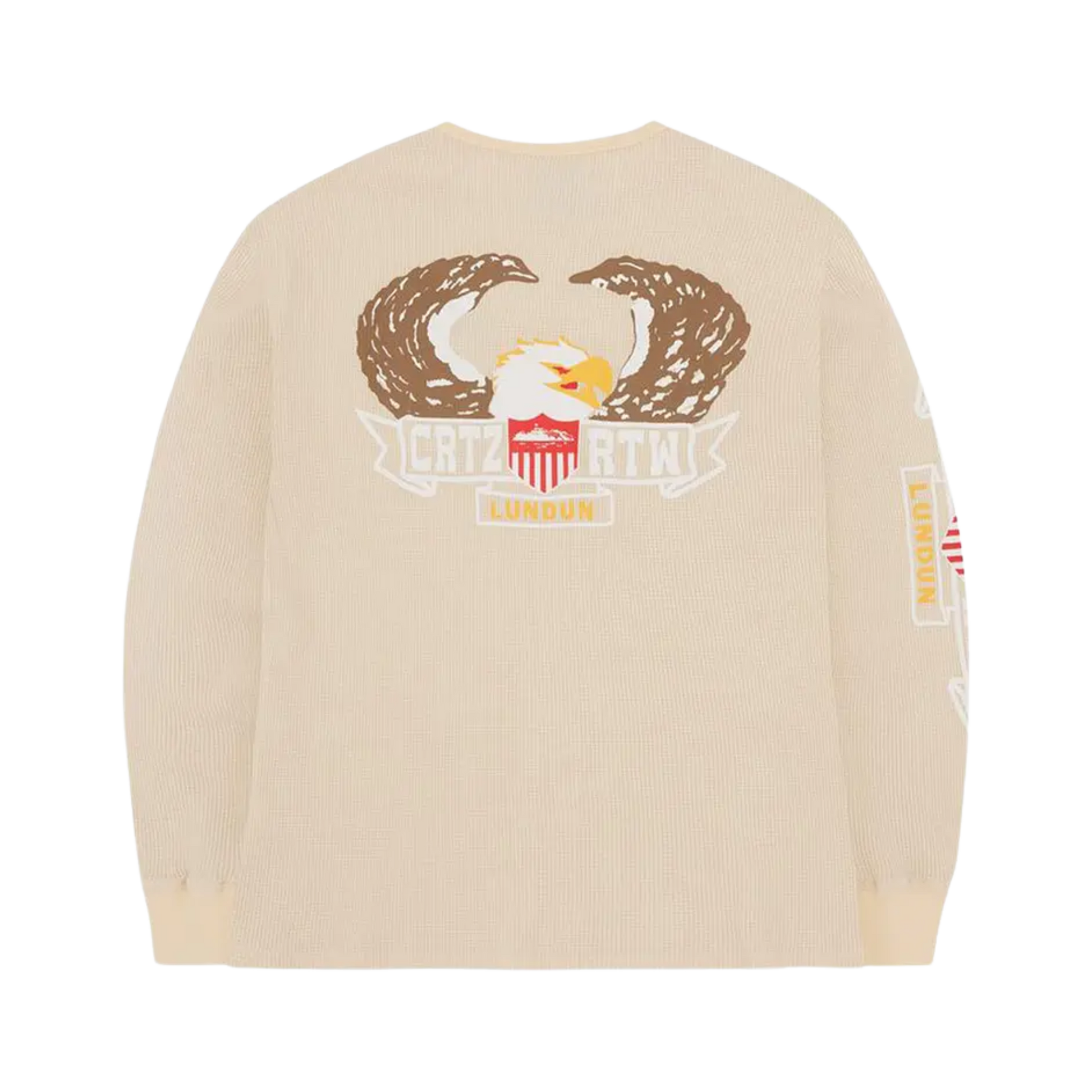 Dipset Eagle Waffle Longsleeve - Beige - StraightFromThe.UK