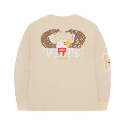 Dipset Eagle Waffle Longsleeve - Beige - StraightFromThe.UK