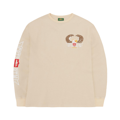 Dipset Eagle Waffle Longsleeve - Beige - StraightFromThe.UK