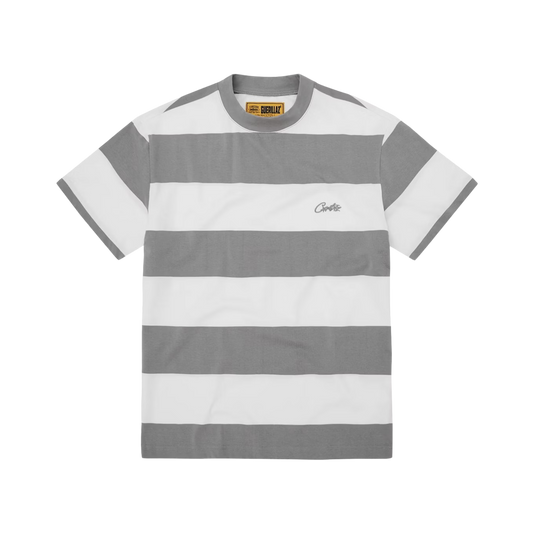 Striped Tee - Grey/White - StraightFromThe.UK
