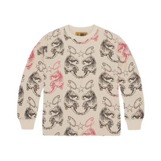 Tiger Waffle Longsleeve - Beige - StraightFromThe.UK