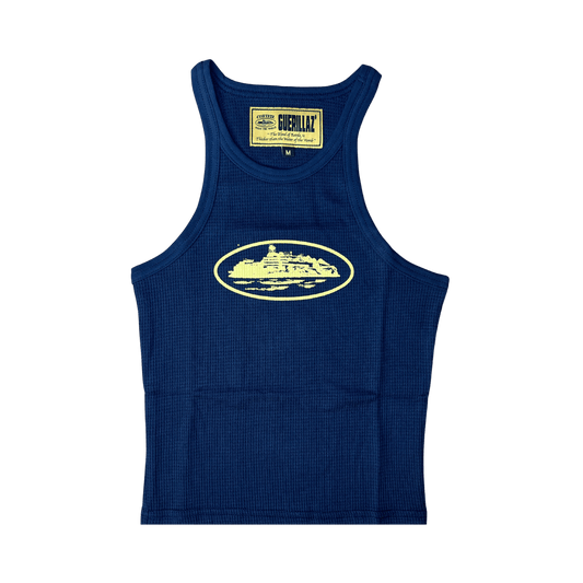 Womens Tank Top - Navy/Yellow - StraightFromThe.UK
