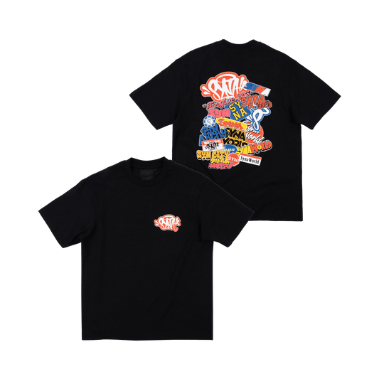 Sticker Tee - Black - StraightFromThe.UK